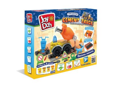 Масса для лепки Joy Doh, набор Cement Truck - сменная насадка, 9 аксессуаров, 4 баночки с тестом 1-00457682_1