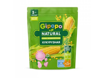 Каша Gipopo безмолочная Кукурузная с 5 мес., 180 г 1-00443777_1