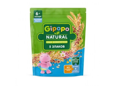 Каша Gipopo безмолочная Мультизлаковая с 6 мес., 180 г 1-00443778_1