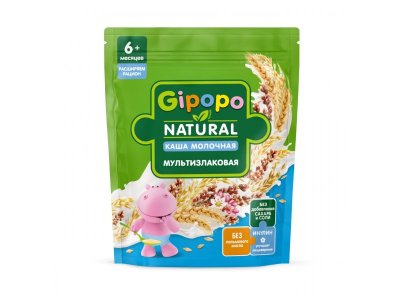Каша Gipopo молочная Мультизлаковая с 6 мес., 180 г 1-00443782_1