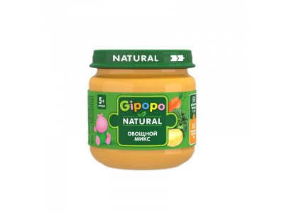 Пюре Gipopo Овощной микс с 5 мес., с 80 г 1-00443799_1