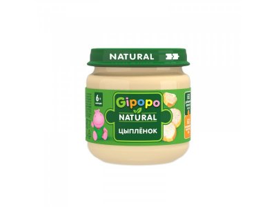 Пюре Gipopo Цыпленок с 6 мес., 80 г 1-00443812_1