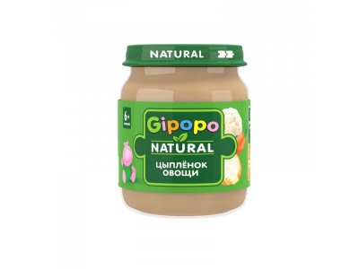 Пюре Gipopo Цыпленок и овощи с 6 мес., 100 г 1-00443813_1