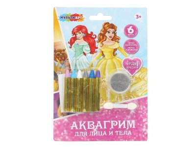 Аквагрим Мульти Арт Принцессы Дисней, карандаши 6 цветов 1-00458314_1
