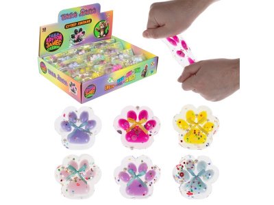 Игрушка-антистресс 1 Toy Крутой замес Таба Лапа прозрачная с посыпкой, 6,5*3 см 1-00458350_1