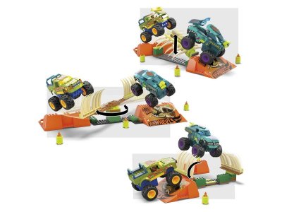 Набор игровой Hot Wheels Mega Полоса препятствий, 2 машинки-конструкт., 2 фигурки, рампы и препятств 1-00457546_3