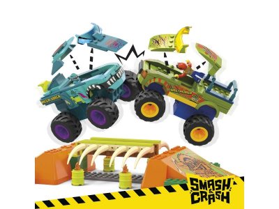 Набор игровой Hot Wheels Mega Полоса препятствий, 2 машинки-конструкт., 2 фигурки, рампы и препятств 1-00457546_4