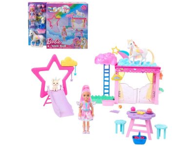 Набор игровой Barbie Chelsea Челси и крылатый конь Пегас, с акс., конь, кролик, горка, столик, конюш 1-00457549_1