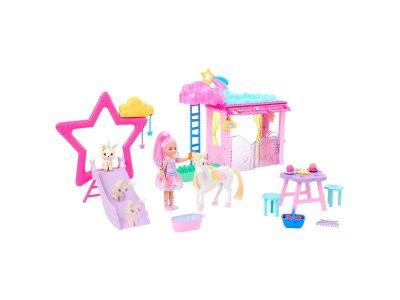 Набор игровой Barbie Chelsea Челси и крылатый конь Пегас, с акс., конь, кролик, горка, столик, конюш 1-00457549_2
