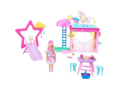 Набор игровой Barbie Chelsea Челси и крылатый конь Пегас, с акс., конь, кролик, горка, столик, конюш 1-00457549_6