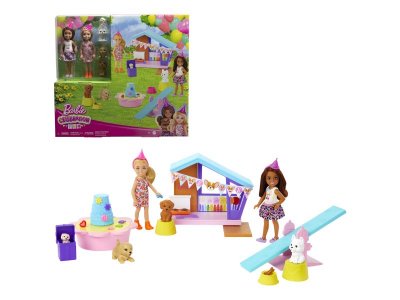 Набор игровой Barbie Chelsea Celebration Fun День рождения щенков Челси, питомцы и акс. 15 см 1-00457550_1