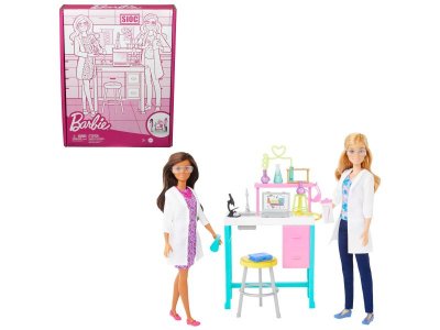 Набор игровой Barbie SIOC Профессии Барби Научная Лаборатория с 2 куклами Барби с акс., 29 см 1-00457564_1