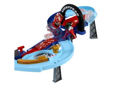 Набор игровой Mattel Cars Тачки Автотрек Гоночная трасса с ускор., 20 дет. трассы с мех. запуск., 1 1-00457580_4