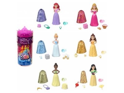 Кукла Mattel Color Reveal Принцесса Дисней, с меняющимся цветом одежды, с модными акс., 8,89 см 1-00457585_1