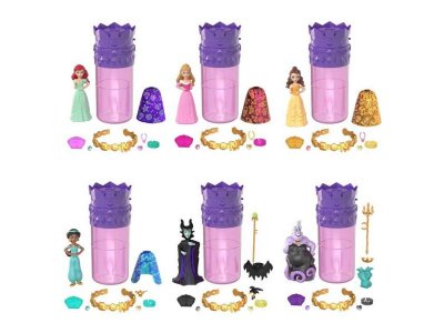 Кукла Mattel Color Reveal Принцесса Дисней, с меняющимся цветом одежды, с модными акс., 8,89 см 1-00457587_12