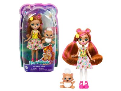 Набор игровой Mattel Enchantimals Кукла Билокси Мишка и Трейл, 15 см 100457593