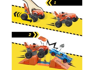 Набор игровой Hot Wheels Mega Трамплин Тигровой Акулы, 2 маш.-конструкт., 2 фигурки и рампа, 245 дет 1-00457610_3