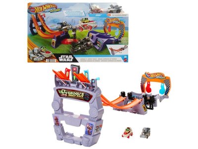 Автотрек Hot Wheels Star Wars Большой гоночный трек Грогу Racerverse, 2 машинки, металл, 1:64 1-00457611_1