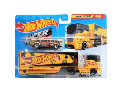 Набор игровой Hot Wheels Basic, 2 машинки - Трейлер и машинка, металл, 1:64 1-00457612_2