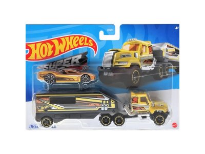 Набор игровой Hot Wheels Basic, 2 машинки - Трейлер и машинка, металл, 1:64 1-00457612_4