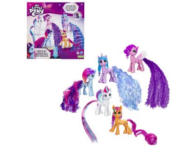 Набор игровой Hasbro My Little Pony Мой маленький пони, фигурки c длин. хвостом для укладки, 7,6 см 1-00457626_1