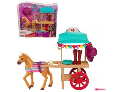 Набор игровой Mattel Dream Works Spirit Спирит: Фестиваль Мирадеро, лошадка, тележка с одеждой, 12,7 1-00457634_1