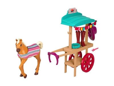 Набор игровой Mattel Dream Works Spirit Спирит: Фестиваль Мирадеро, лошадка, тележка с одеждой, 12,7 1-00457634_4