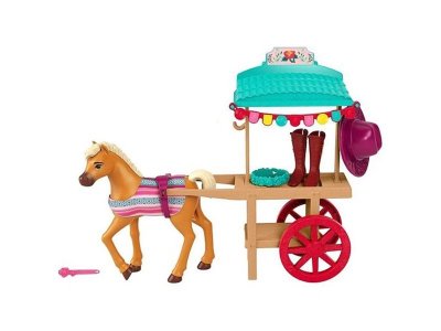 Набор игровой Mattel Dream Works Spirit Спирит: Фестиваль Мирадеро, лошадка, тележка с одеждой, 12,7 1-00457634_5