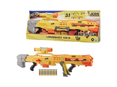 Набор игровой Hasbro Nerf Винтовка N-strike Longshot CS-6, 3-в-1, разъедин. в автомат и пистолет, 12 1-00457640_1