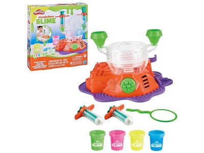Набор игровой Play-Doh Slime Лаборатория пузырей, слайм 4 цвета по 51 г, форма и принадл. для лепки, 1-00457646_1