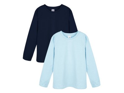Набор лонгсливов (2 шт.) голубой/темно-синий 100470749