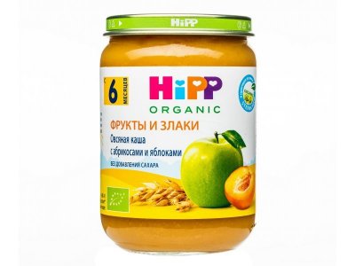 Каша овсяная с абрикосами и яблоками Hipp, 190 г 1-00265976_2