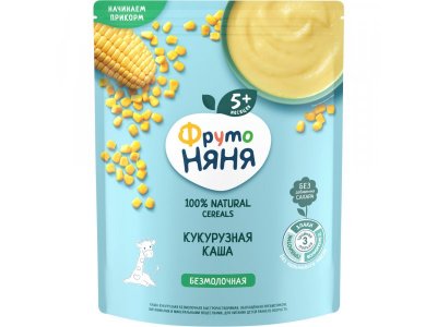 Каша ФрутоНяня безмолочная кукурузная, обогащенная пребиотиком, витаминами и минералами 180 г*6 шт. 1-00459114_1
