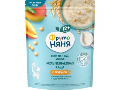 Каша ФрутоНяня молочная мультизлак. со сливочно-ван. печеньем и кус. манго 200 г*6 шт. 1-00459122_1