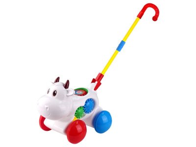 Каталка с ручкой Bondibon Коровка 1-00459765_1