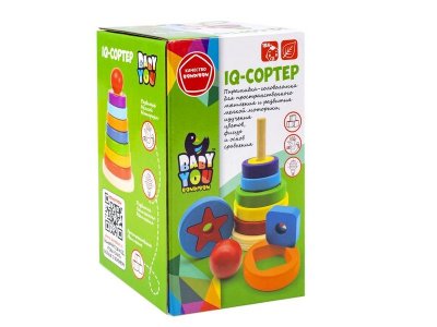 Игушка деревянная Bondibon пирамидка - головоломка IQ-Сортер 1-00459766_1