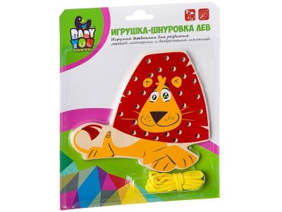 Игрушка деревянная Bondibon Шнуровка Лев 1-00459779_1