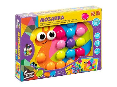 Мозаика для малышей Bondibon, 36 фишек, 9 картинок-шаблонов 1-00459792_1