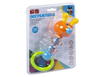 Игрушка Bondibon развивающая погремушка Гусеница, с кольцом 1-00459796_1
