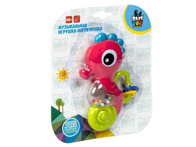 Игрушка Bondibon развивающая музыкальная погремушка Морской Конек 1-00459820_1