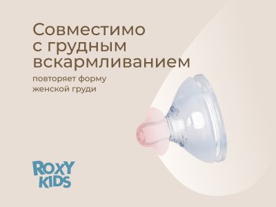 Бутылочка для кормления Roxy-Kids, быстрый поток, 6 мес.+, 260 мл 1-00459838_10