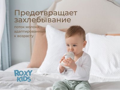 Бутылочка для кормления Roxy-Kids, средний поток, 3 мес.+, 160 мл 1-00459836_10