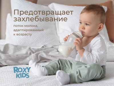 Бутылочка для кормления Roxy-Kids, быстрый поток, 6 мес.+, 260 мл 1-00459837_11