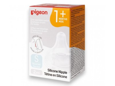 Соска Pigeon Peristaltic Plus для бут. с шир. горлом, S (1 мес.+), 2 шт. 1-00074942_13