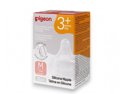 Соска Pigeon Peristaltic Plus для бут. с шир. горлом, M (3 мес.+), 2 шт. 1-00074943_13