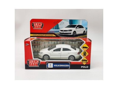 Машина металлическая инерционная Технопарк Volkswagen Polo 12 см, двери, багаж, 1-00460644_1