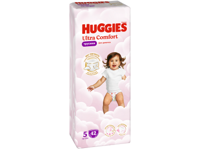 Трусики-подгузники Huggies Ultra Comfort для девочек 5 12-17кг, 42 шт 1-00461017_1