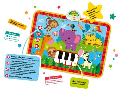 Интерактивная игрушка Kids Hits Музыкальный коврик с огоньками Обезьянка и ее друзья 1-00461038_4