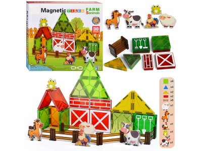 Конструктор магнитный КНР Ферма, 30 деталей 100461090