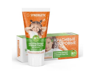 Зубная паста Synergetic детская Апельсиновый джем, от 3 до 6 лет, 50 г 1-00461101_5